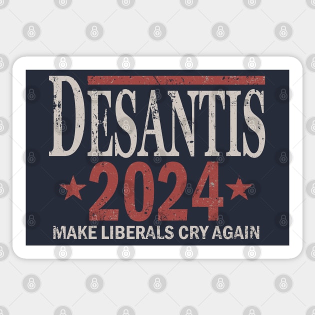 Distressed Ron DeSantis For President In 2024 Sticker by Etopix